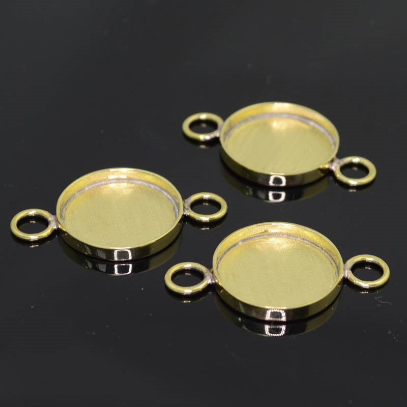 Findings - ID 19mm - Round Bezel Link - Bright Brass