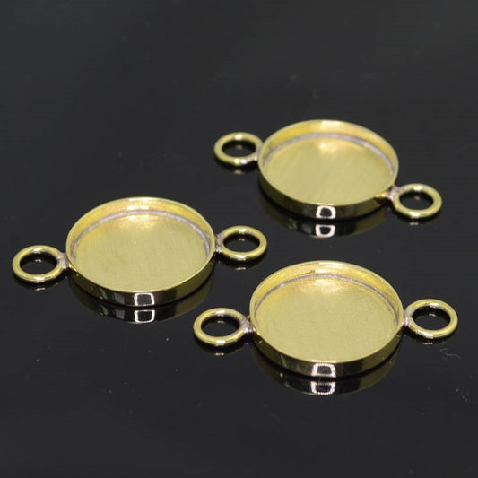 Findings - ID 19mm - Round Bezel Link - Bright Brass