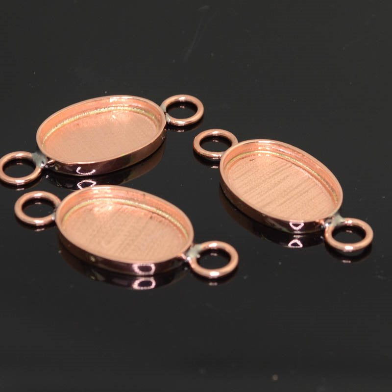 Findings - ID 15x19mm - Oval Bezel Link - Bright Copper