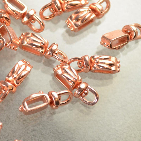 Bail -  Tri-Leaf Rectangle - Bright Copper