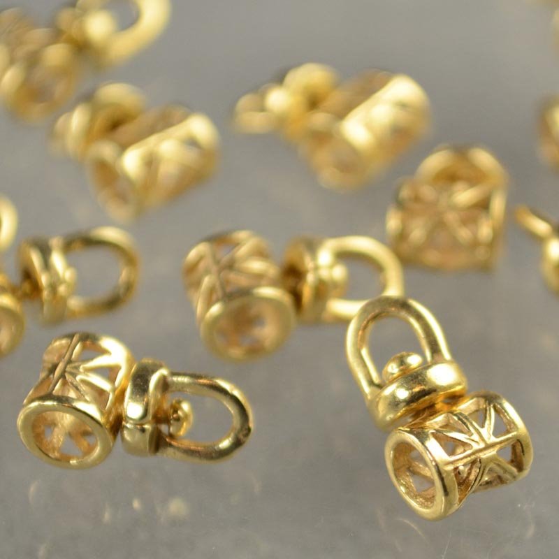 Bail Lattice Tube - ID 3mm - Gold Plated