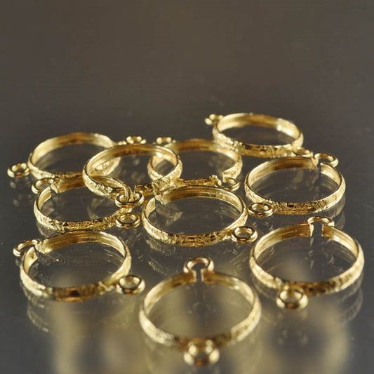 Rivoli Setting - ID 14mm Open Frame Link - Bright Brass