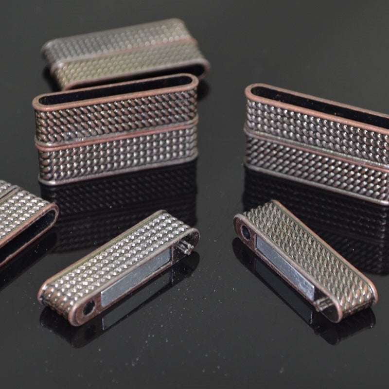 Magnetic Clasp - 37mm Chain Pattern Bar - Antiqued Copper