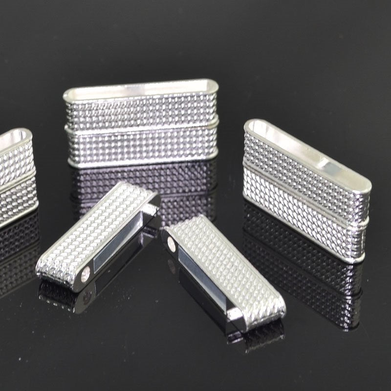 Magnetic Clasp - 37mm Chain Pattern Bar - Bright Silver