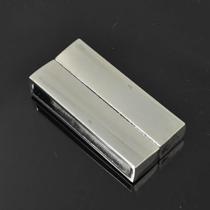 Magnetic Clasp -  Rectangle with Knob Pins - Bright Silver