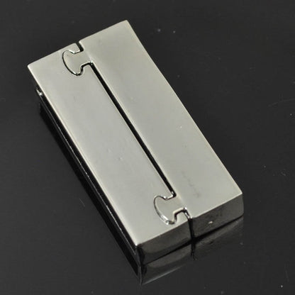 Magnetic Clasp -  Rectangle with Knob Pins - Bright Silver
