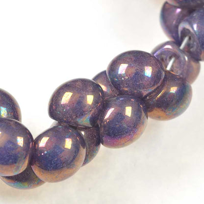Glass Drops - 9x8mm Mushroom Button - Purple Punch Opal (25)