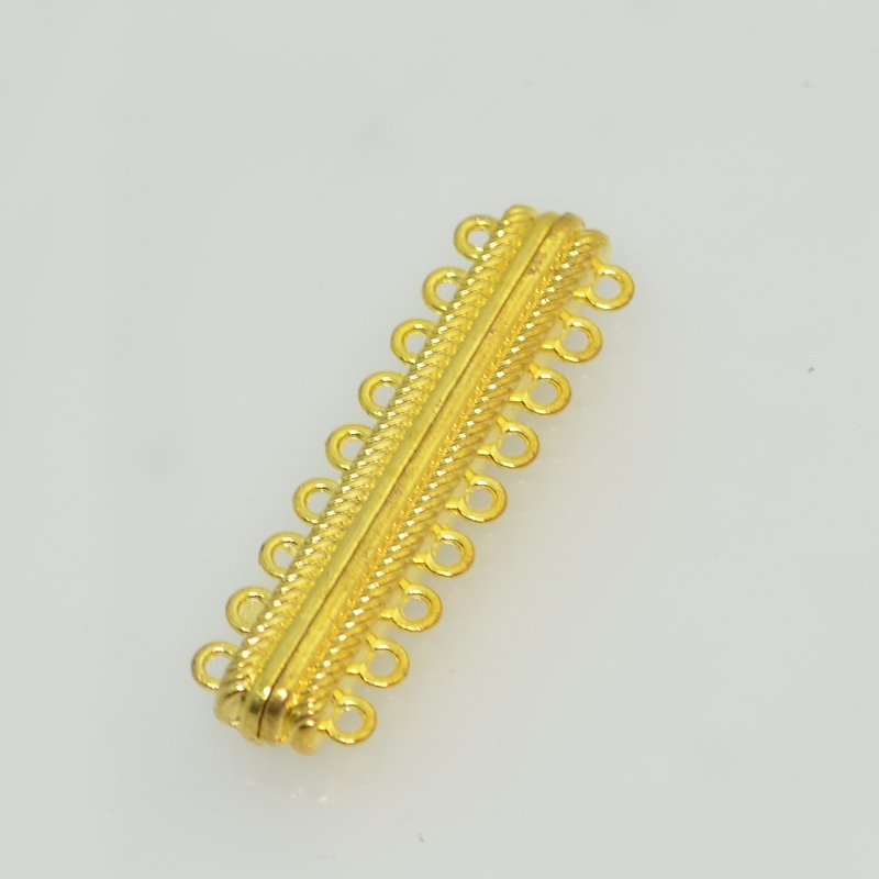 Magnetic Clasp - 9-Strand Rope Bar - Bright Gold