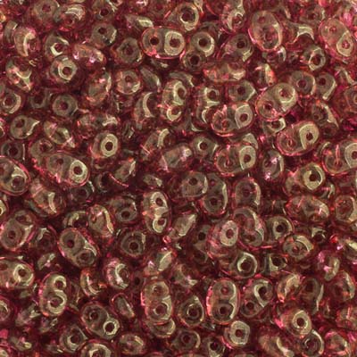 Superduos - Transparent Pink Gold Luster