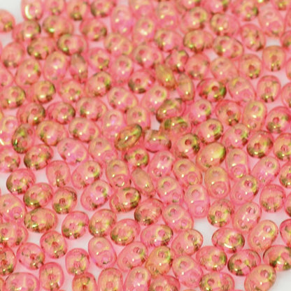 Superduos - Transparent Pink Gold Luster