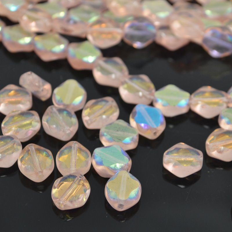 Flat Cut Tablet - 8x9mm Cross Like Oval - Rosaline AB