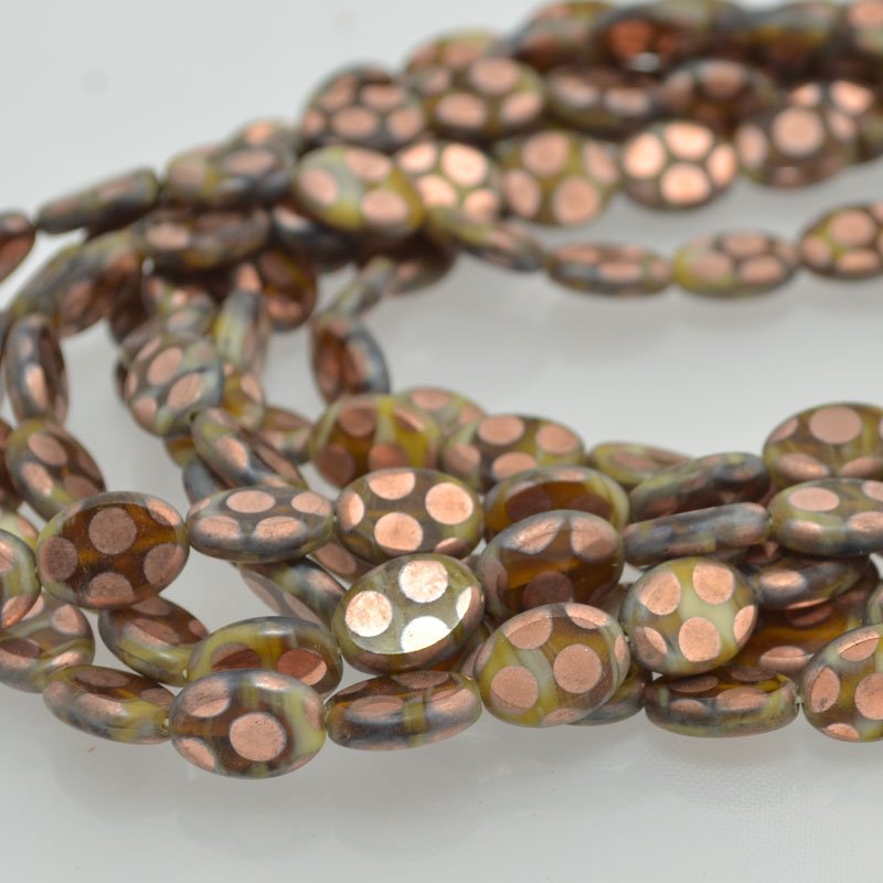 Flat Cut Tablet - 9x12mm Beetle Backs - Old Copper