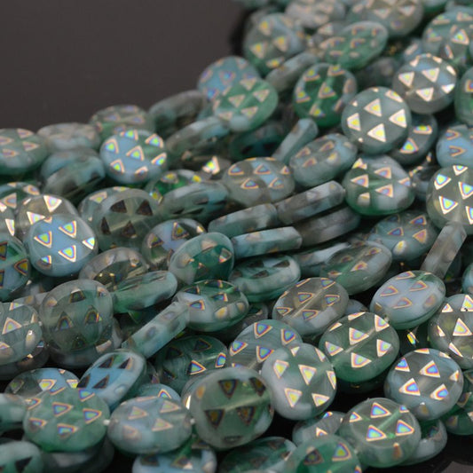 Flat Cut Tablet - 9x10mm Beetle Backs - Shark Shark