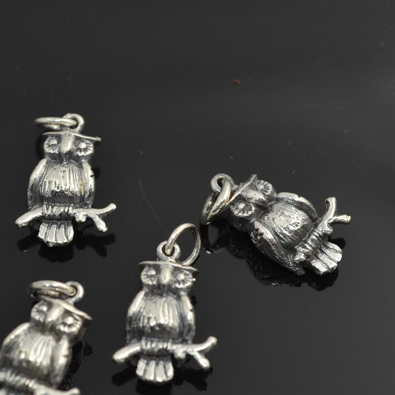 Sterling Charm   Owl on a Limb Each