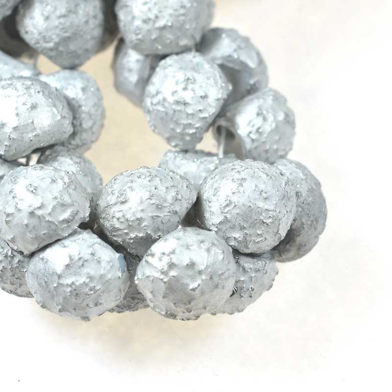 Glass Drops - 9x8mm Mushroom Button - Etched Aluminum (25)