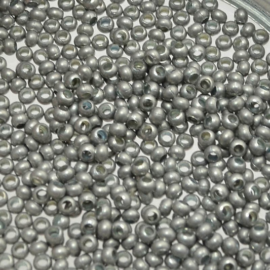11/0 Seed Beads Metal - Matte Zinc