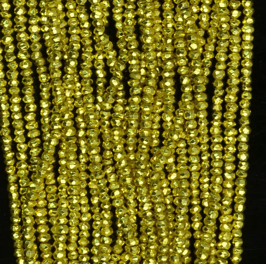 CanaryYellowPl Pyrite   Fac Rondelle 13.5in