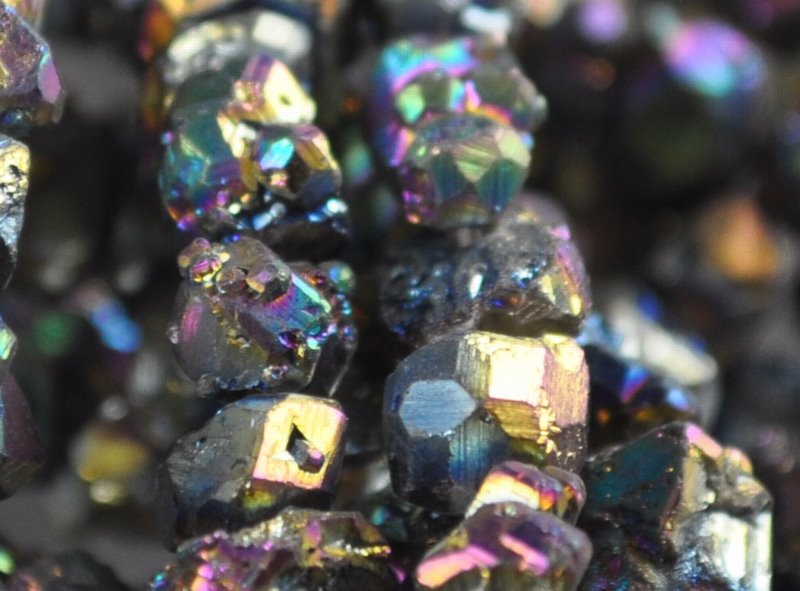 RbwIrisPl Pyrite   6mmNuggetyChunk 16in