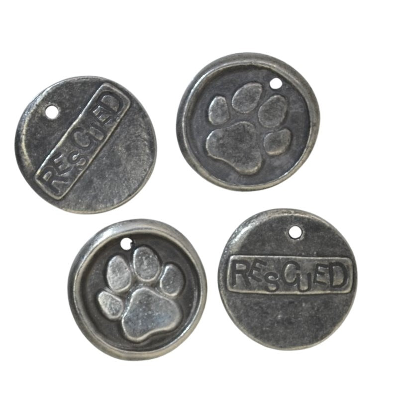 Rescued Paws   Antiqued Pewter Each