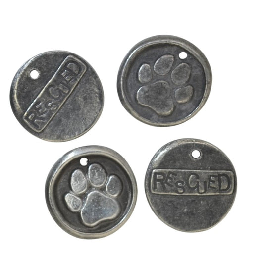Rescued Paws   Antiqued Pewter Each