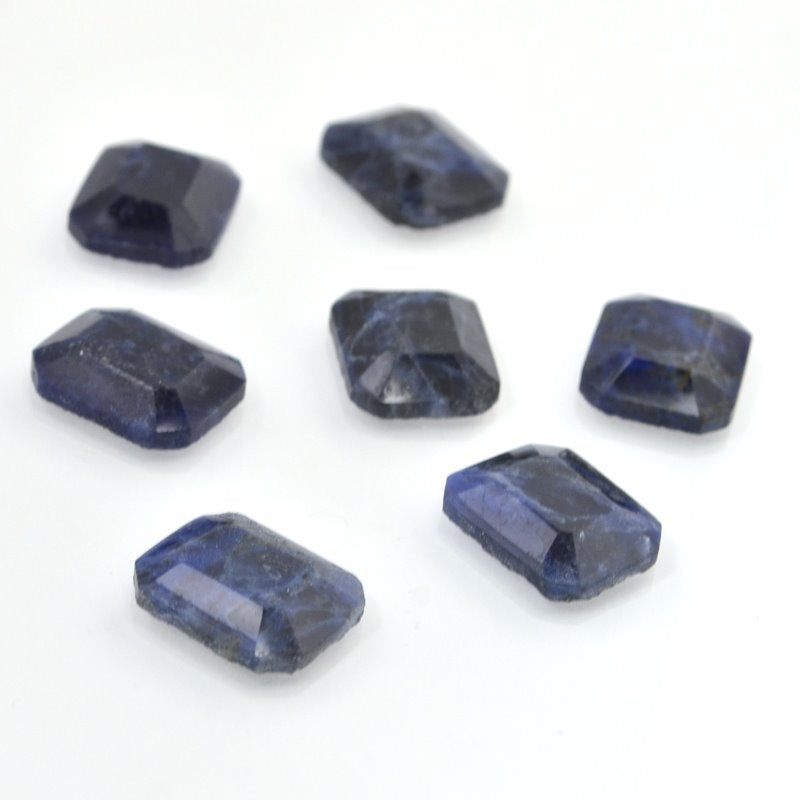 Stone Cabochon - 12x16mm Emerald Cut Cabochon - Sodalite