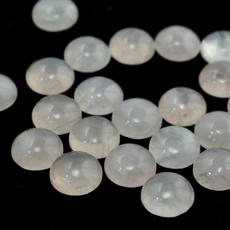 Stone Cabochon - 10mm Round Cabochon - Rose Quartz (Pair)