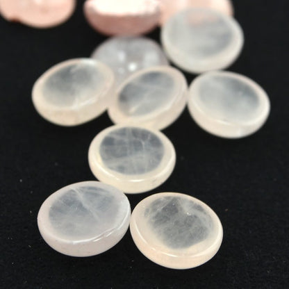 Stone Cabochon - 10mm Round Cabochon - Rose Quartz (Pair)