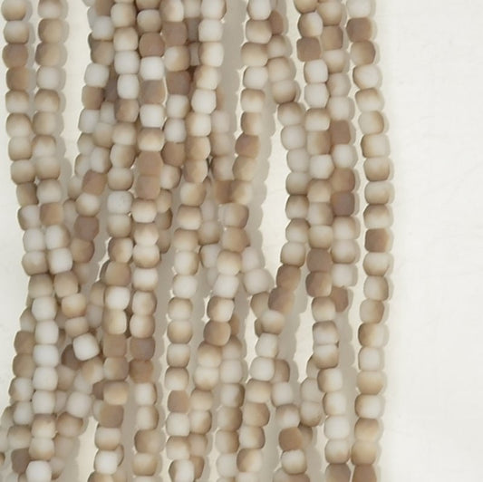 Fire Polish Faceted Round - True 2mm - Matte White Hazelnut (strand 150)