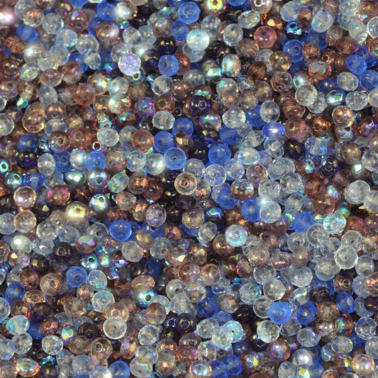 BeadFX Bead Mix - 3x5mm - Fire Polish Donuts - Shores of Sri Lanka (tube)