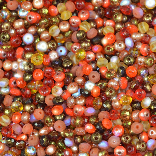 BeadFX Bead Mix - 3x5mm - Fire Polish Donuts - Exotic Spice (tube)