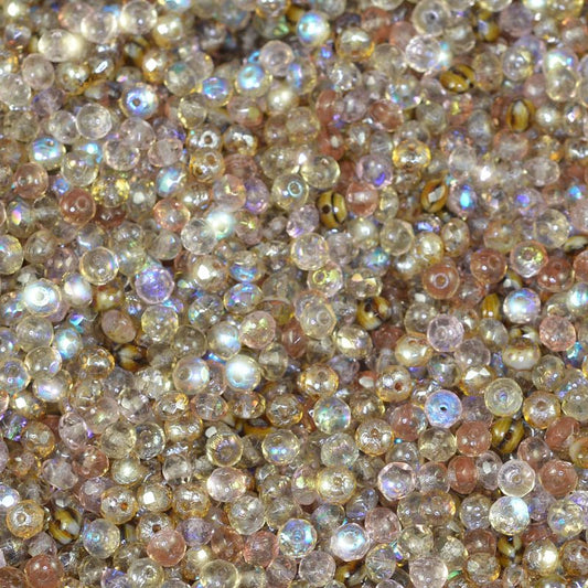 BeadFX Bead Mix - 3x5mm - Fire Polish Donuts - Sands of Time (tube)