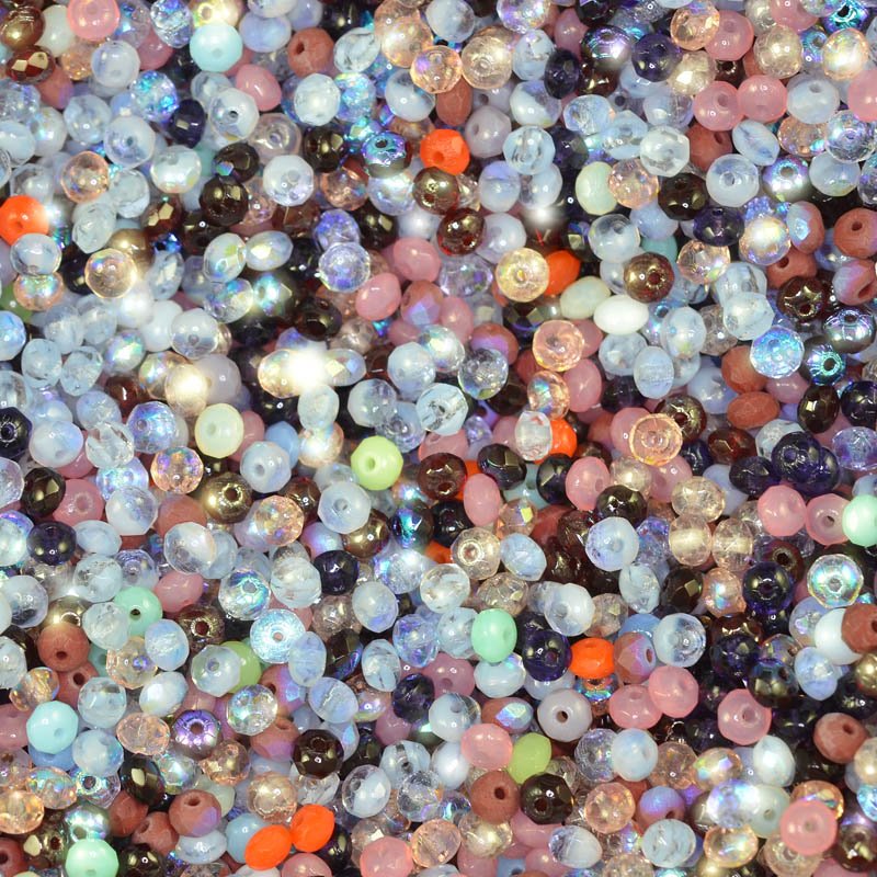 BeadFX Bead Mix - 3x5mm - Fire Polish Donuts - Turkish Bazaar (tube)