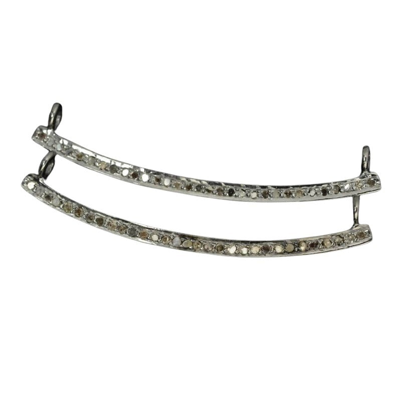 Long Curved Bar   Diamonds/Gunmtl Each
