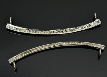 Long Curved Bar   Diamonds/Gunmtl Each