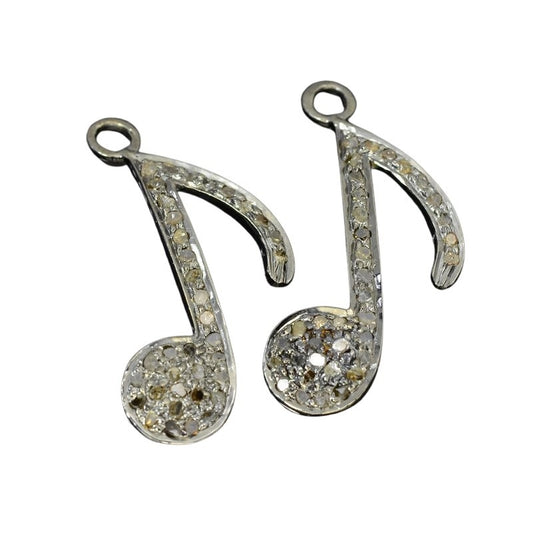 Big Musical Note   Diamonds/Gunmtl Each