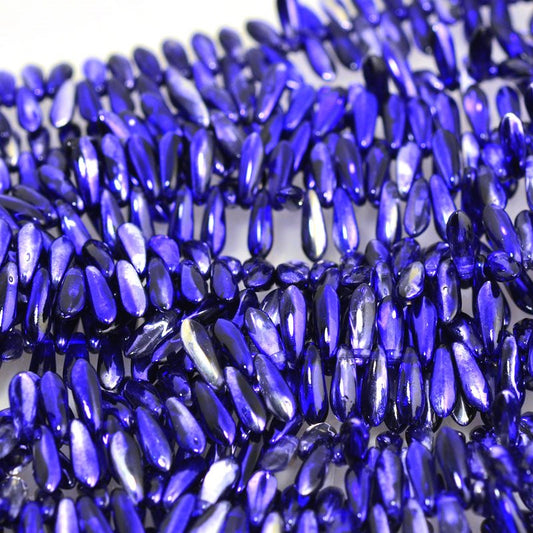 Fringe Beads Dagger Beads - 11mm - Metallic Blue Purple (25)