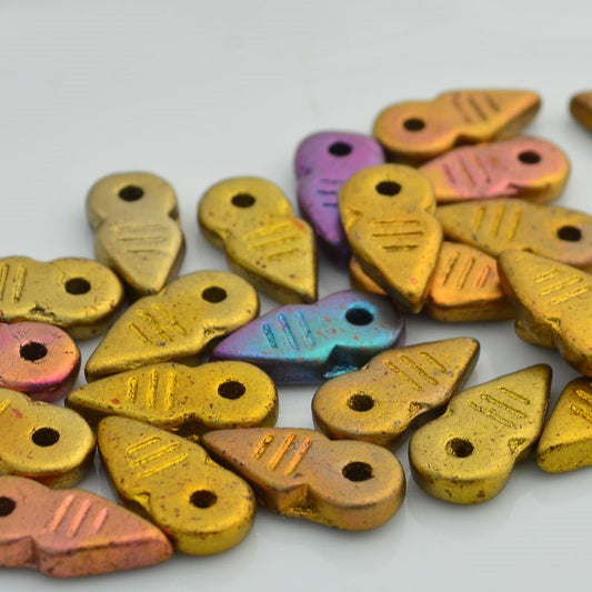 Czech Seed beads - Spearhead - Gold Iris (6)