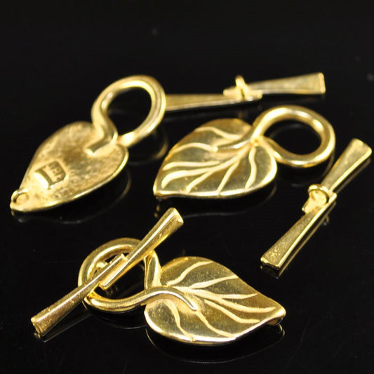 Toggle Clasp -  Anthurium - Bright Gold Plated