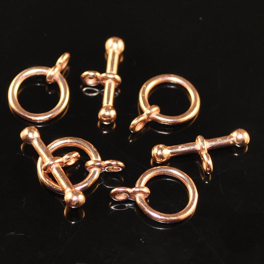 Toggle Clasp -  Classic Ring and Bar - Bright Copper
