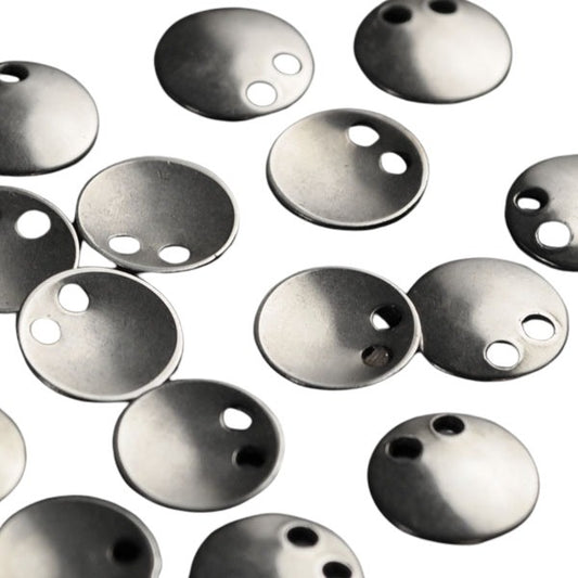 8mm Domed 2-Hole Disk   Nickel 72