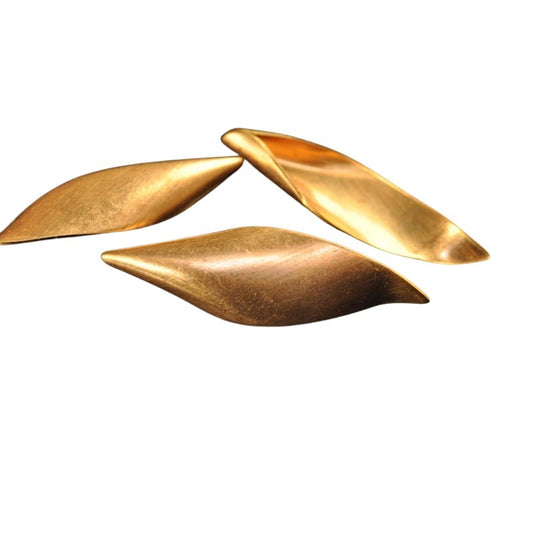 Metal Blank Curled Leaf - Raw Copper
