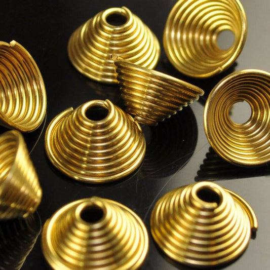 Cone Coiled - 6.5mm - Bright Brass (10)