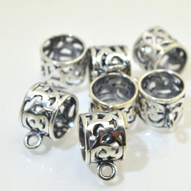 Bail -  Filigree Vines - Antique Sterling