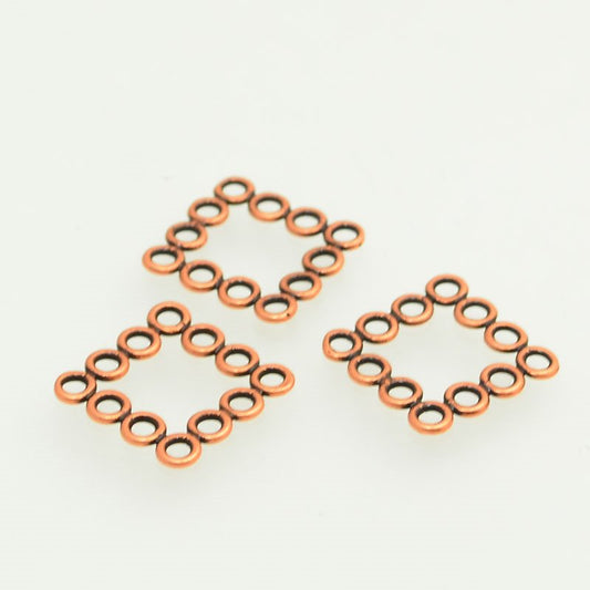 Link -  Square of Circles - Antiqued Copper