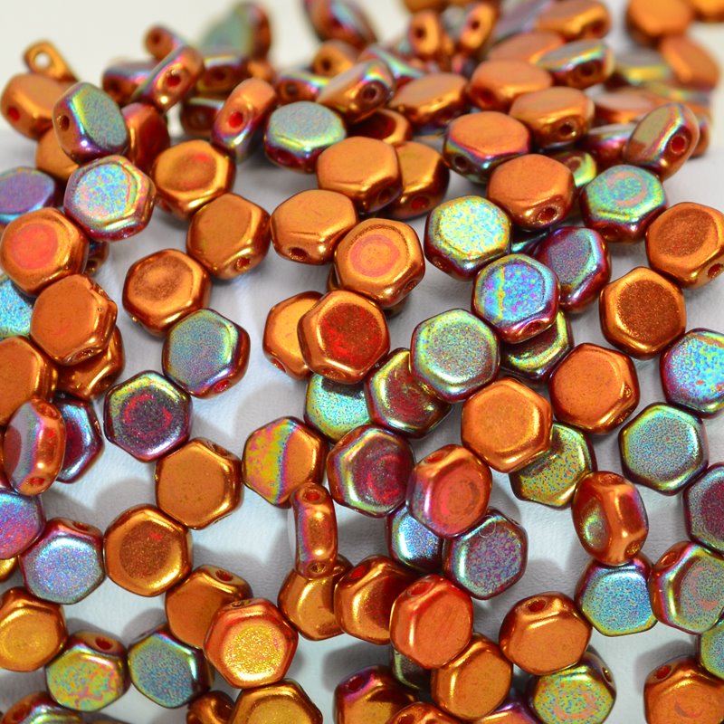 Honeycombs - Copper Rainbow (Strand of 30)