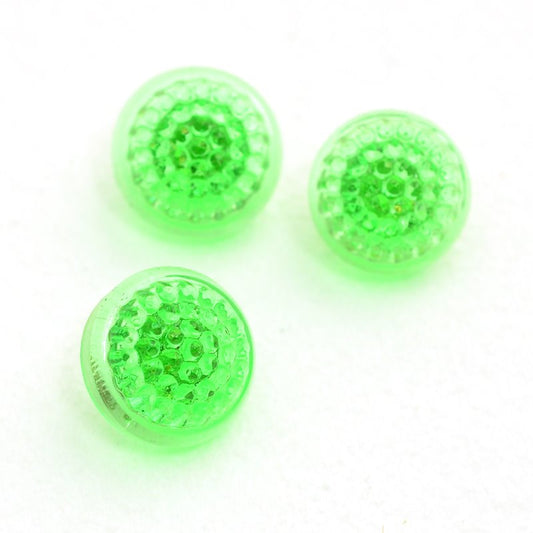 Czech Glass Button - 11mm Raspberry Bumpy - Peridot