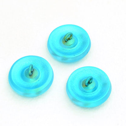 Czech Glass Button - 18mm Embossed Dragonfly - Electric Aqua