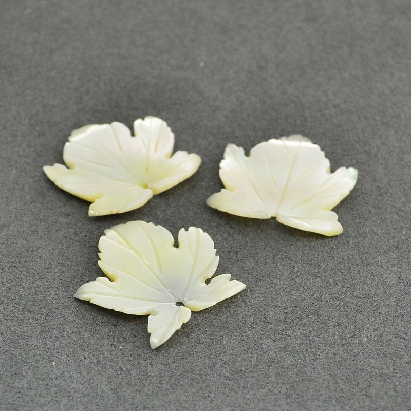 Mother of Pearl - 21mm Maple Leaf - Cream