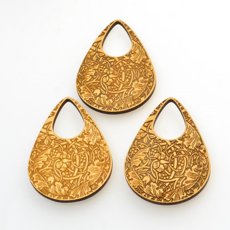 Pendant -  Alder Wood Drop Pendant - Victorian