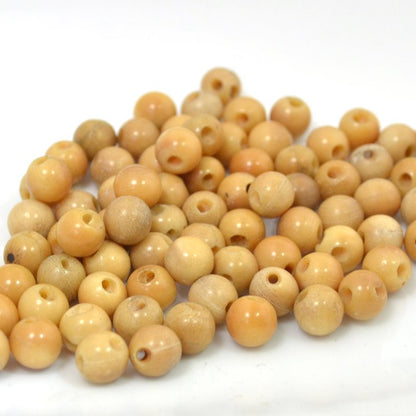 Vintage Resin - 7.5mm Top Drilled Round - Tan (tube)